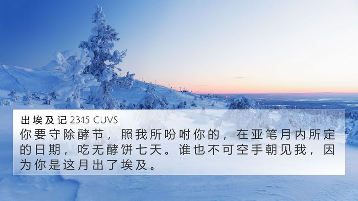 出 埃 及 记 23:15 CUVS Bible Verse Image