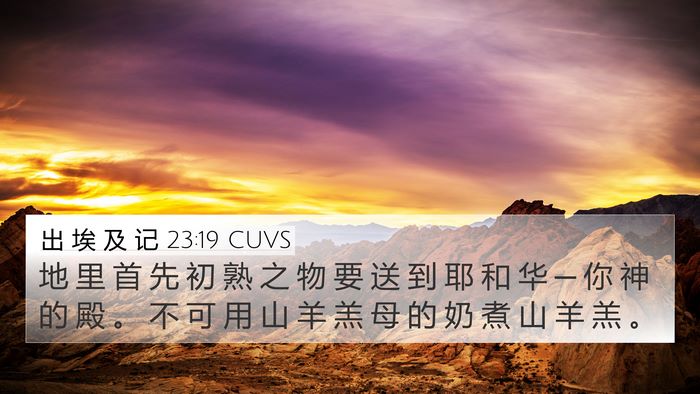 出 埃 及 记 23:19 CUVS Bible Verse Image
