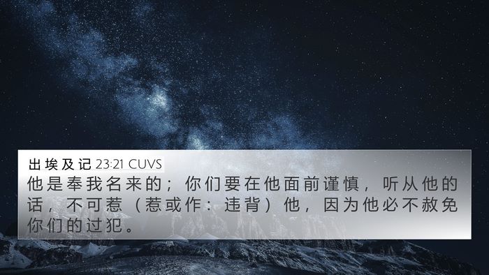 出 埃 及 记 23:21 CUVS Bible Verse Image