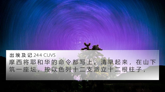 出 埃 及 记 24:4 CUVS Bible Verse Image