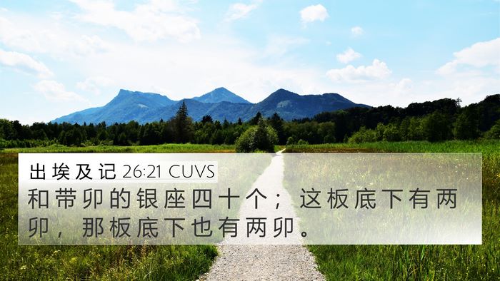 出 埃 及 记 26:21 CUVS 4K Wallpaper - 和 带 卯 的 银 座 四 十 个 ； 这 板 - 4K Wallpaper Bible Verse