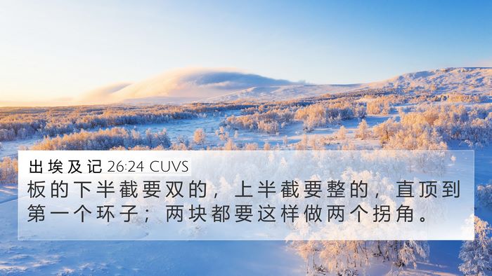 出 埃 及 记 26:24 CUVS 4K Wallpaper - 板 的 下 半 截 要 双 的 ， 上 半 截 - 4K Wallpaper Bible Verse