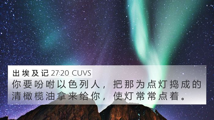 出 埃 及 记 27:20 CUVS Bible Verse Image