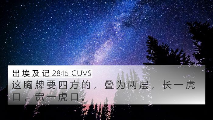 出 埃 及 记 28:16 CUVS Bible Verse Image