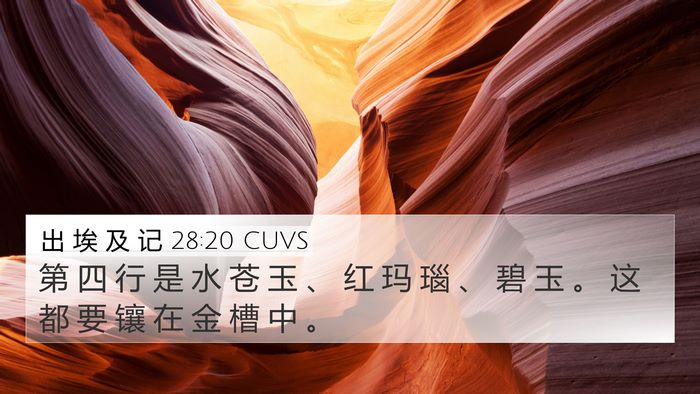 出 埃 及 记 28:20 CUVS Bible Verse Image