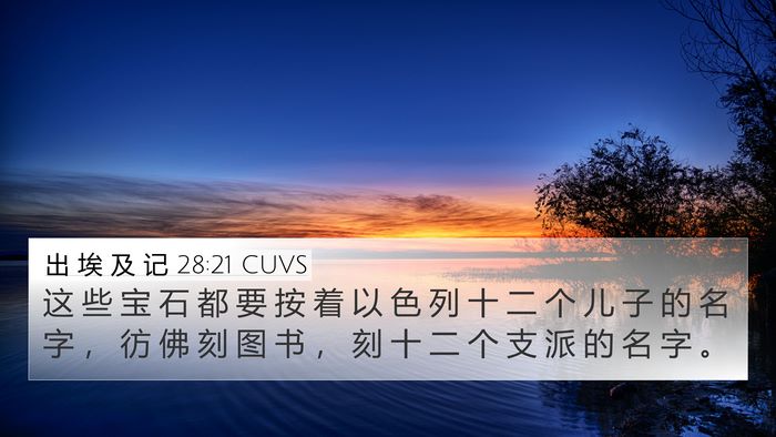 出 埃 及 记 28:21 CUVS Bible Verse Image