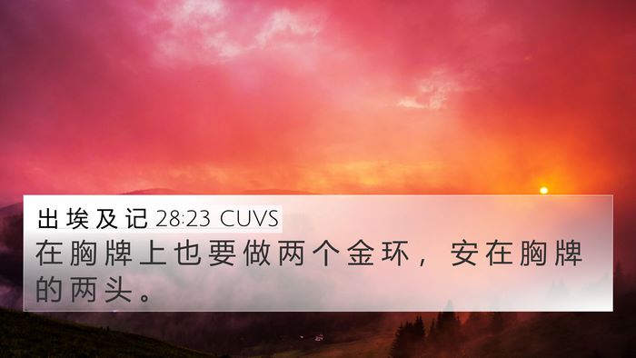 出 埃 及 记 28:23 CUVS 4K Wallpaper - 在 胸 牌 上 也 要 做 两 个 金 环 ， - 4K Wallpaper Bible Verse