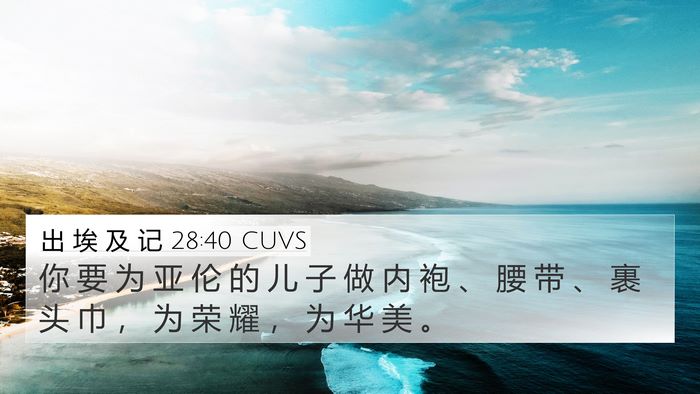 出 埃 及 记 28:40 CUVS Bible Verse Image