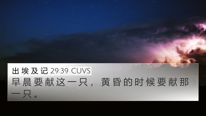 出 埃 及 记 29:39 CUVS Bible Verse Image