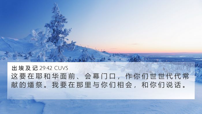 出 埃 及 记 29:42 CUVS Bible Verse Image