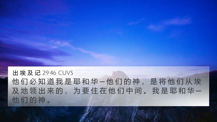 出 埃 及 记 29:46 CUVS Bible Verse Image