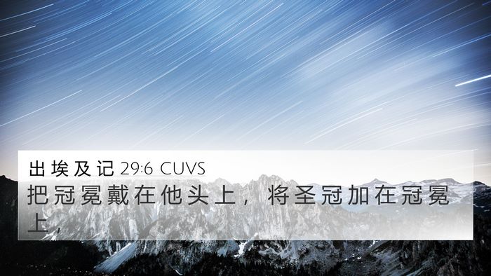 出 埃 及 记 29:6 CUVS Bible Verse Image