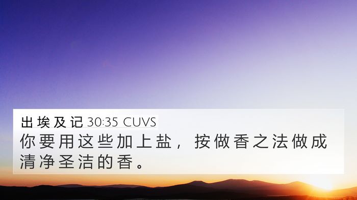 出 埃 及 记 30:35 CUVS Bible Verse Image