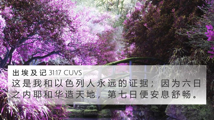 出 埃 及 记 31:17 CUVS Bible Verse Image
