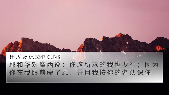 出 埃 及 记 33:17 CUVS Bible Verse Image