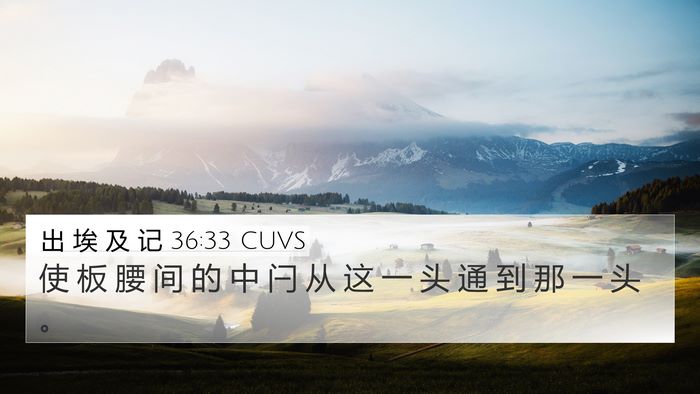 出 埃 及 记 36:33 CUVS 4K Wallpaper - 使 板 腰 间 的 中 闩 从 这 一 头 通 - 4K Wallpaper Bible Verse