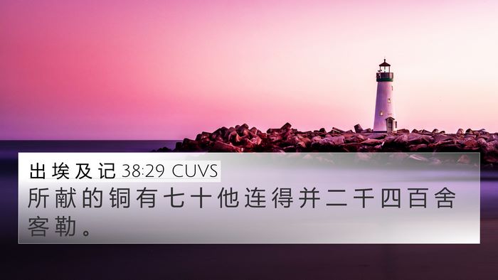 出 埃 及 记 38:29 CUVS 4K Wallpaper - 所 献 的 铜 有 七 十 他 连 得 并 二 - 4K Wallpaper Bible Verse