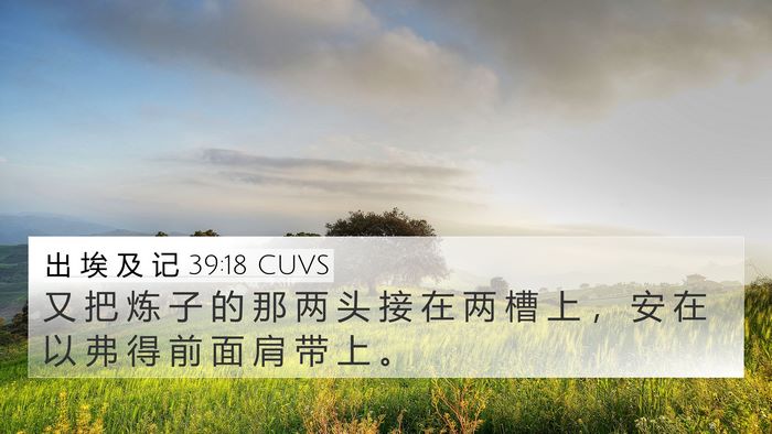 出 埃 及 记 39:18 CUVS 4K Wallpaper - 又 把 炼 子 的 那 两 头 接 在 两 槽 - 4K Wallpaper Bible Verse