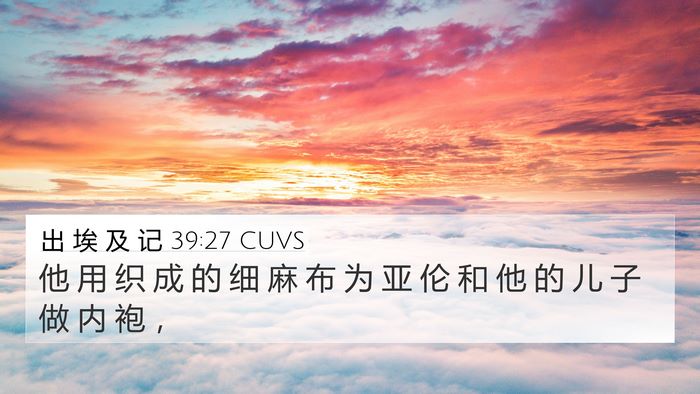 出 埃 及 记 39:27 CUVS Bible Verse Image