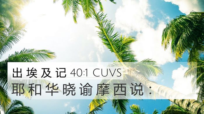 出 埃 及 记 40:1 CUVS 4K Wallpaper - 耶 和 华 晓 谕 摩 西 说 - 4K Wallpaper Bible Verse