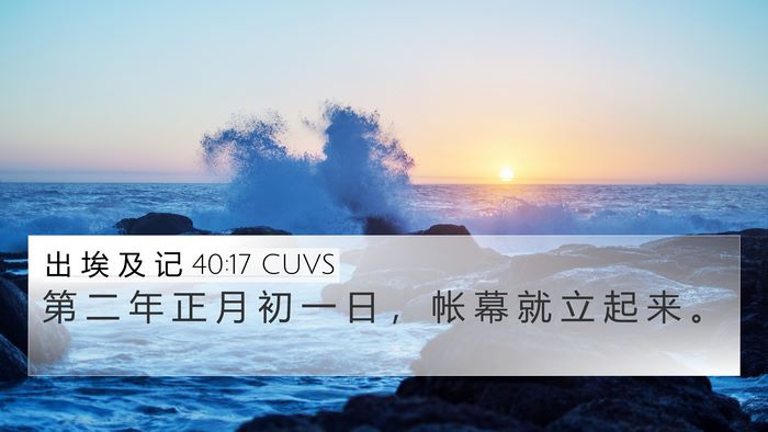 出 埃 及 记 40:17 CUVS Bible Verse Image