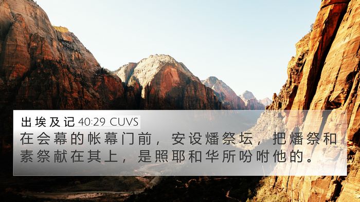 出 埃 及 记 40:29 CUVS Bible Verse Image