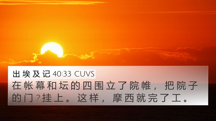 出 埃 及 记 40:33 CUVS Bible Verse Image