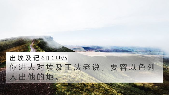 出 埃 及 记 6:11 CUVS 4K Wallpaper - 你 进 去 对 埃 及 王 法 老 说 ， 要 - 4K Wallpaper Bible Verse