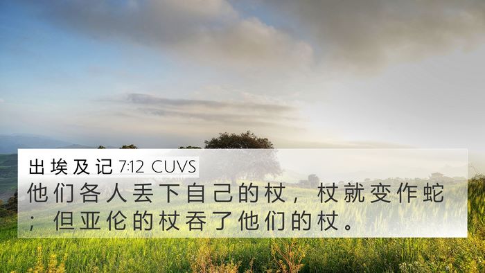出 埃 及 记 7:12 CUVS Bible Verse Image