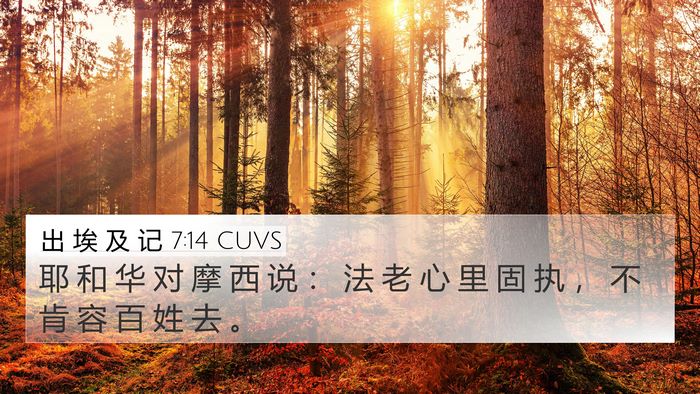 出 埃 及 记 7:14 CUVS Bible Verse Image