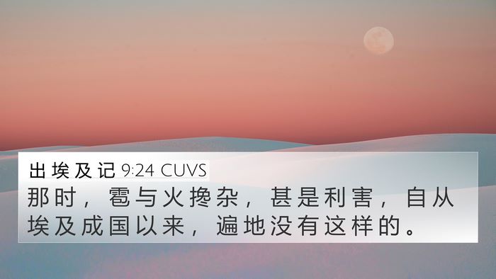出 埃 及 记 9:24 CUVS Bible Verse Image