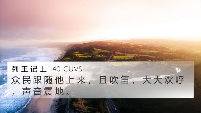 列 王 记 上 1:40 CUVS Bible Verse Image