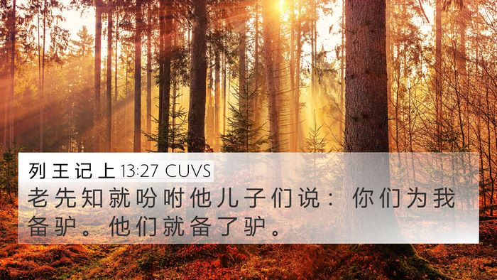 列 王 记 上 13:27 CUVS Bible Verse Image