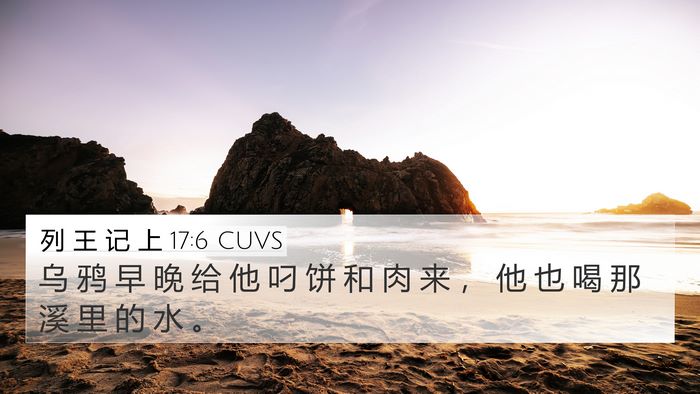 列 王 记 上 17:6 CUVS Bible Verse Image
