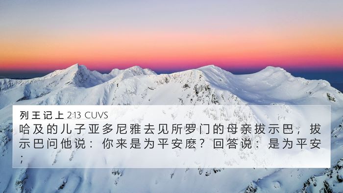 列 王 记 上 2:13 CUVS Bible Verse Image