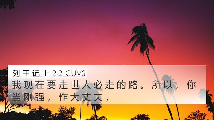 列 王 记 上 2:2 CUVS Bible Verse Image
