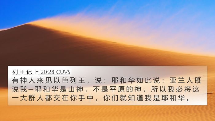 列 王 记 上 20:28 CUVS Bible Verse Image