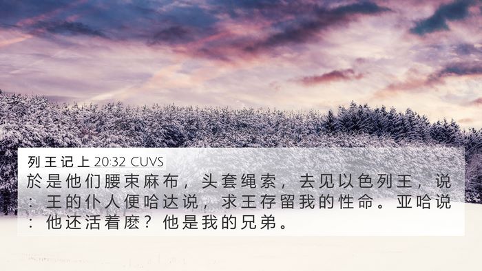 列 王 记 上 20:32 CUVS Bible Verse Image