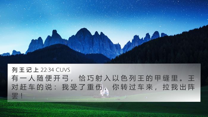 列 王 记 上 22:34 CUVS Bible Verse Image