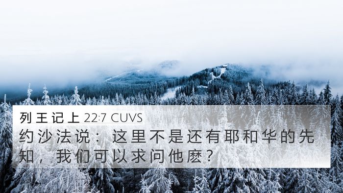 列 王 记 上 22:7 CUVS 4K Wallpaper - 约 沙 法 说 ： 这 里 不 是 还 有 耶 - 4K Wallpaper Bible Verse