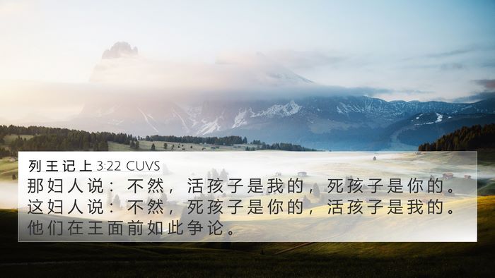 列 王 记 上 3:22 CUVS 4K Wallpaper - 那 妇 人 说 ： 不 然 ， 活 孩 子 是 - 4K Wallpaper Bible Verse