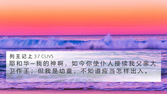 列 王 记 上 3:7 CUVS Bible Verse Image