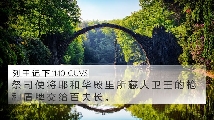 列 王 记 下 11:10 CUVS 4K Wallpaper - 祭 司 便 将 耶 和 华 殿 里 所 藏 大 - 4K Wallpaper Bible Verse