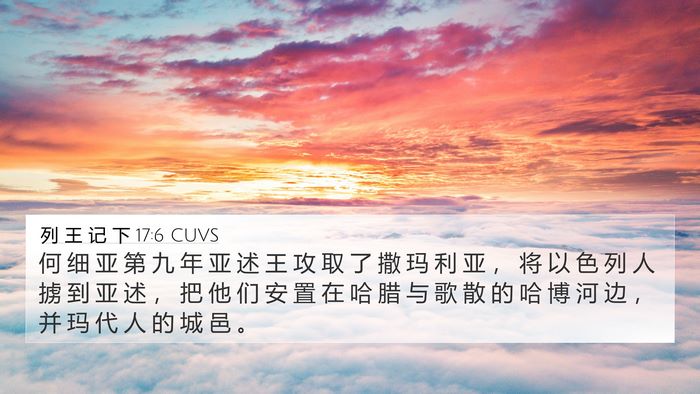 列 王 记 下 17:6 CUVS Bible Verse Image