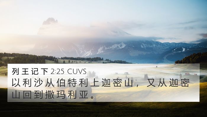 列 王 记 下 2:25 CUVS Bible Verse Image