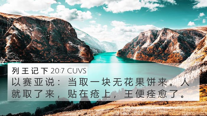 列 王 记 下 20:7 CUVS 4K Wallpaper - 以 赛 亚 说 ： 当 取 一 块 无 花 果 - 4K Wallpaper Bible Verse