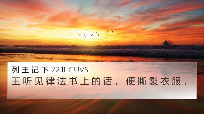 列 王 记 下 22:11 CUVS 4K Wallpaper - 王 听 见 律 法 书 上 的 话 ， 便 撕 - 4K Wallpaper Bible Verse