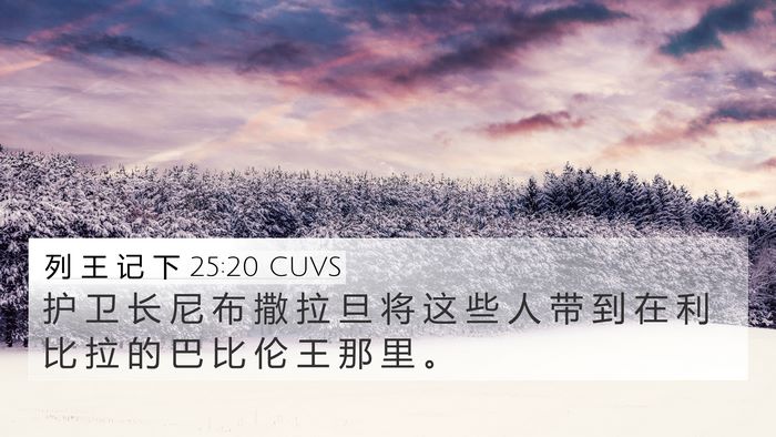 列 王 记 下 25:20 CUVS Bible Verse Image