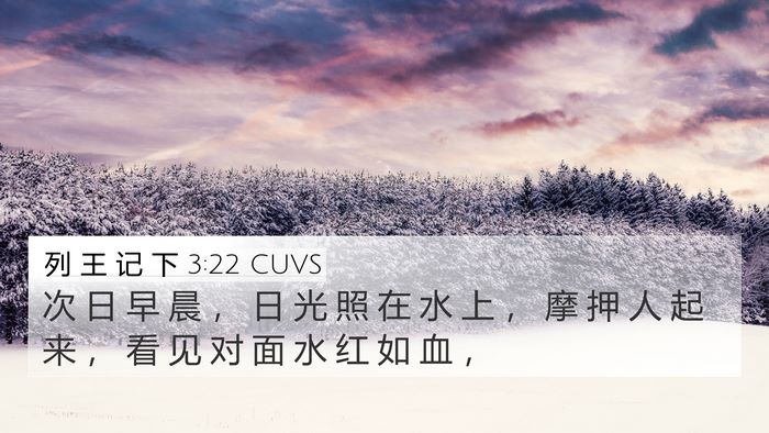 列 王 记 下 3:22 CUVS Bible Verse Image