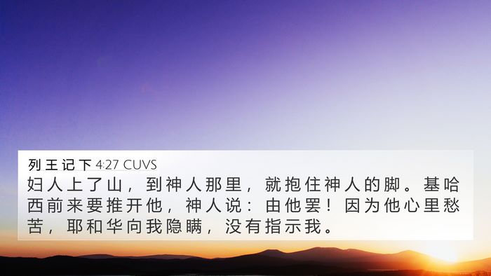 列 王 记 下 4:27 CUVS Bible Verse Image